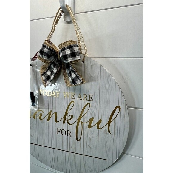 Today We Are Thankful For Dry Erase Board With Buffalo Check Burlap Bow New - Picture 6 of 13